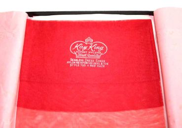 Kay King alte rote sexy US Nylons Strümpfe Gr. 11 L