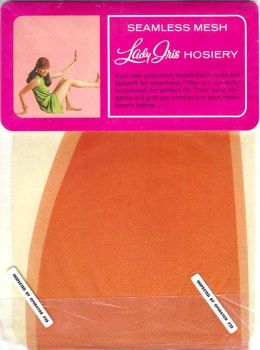 Lady Iris alte US-Nylonstrümpfe Orange Gr. 9,5