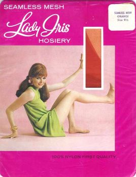 Lady Iris alte US-Nylonstrümpfe Orange Gr. 9,5