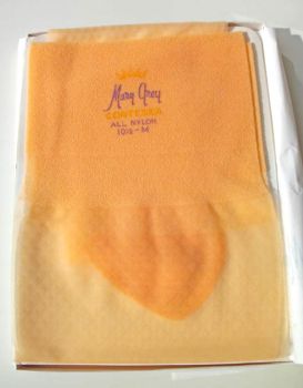 Mary Gray Textured Vintage Nylon Stockings Orange US 10,5 M
