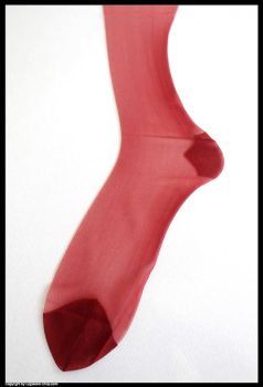 Mod Look Vintage Nylonstrümpfe Rot Nylons US 10 Lang