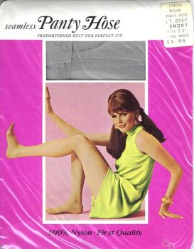 Amerikanische Graue Feinstrumpfhose aus den 60er