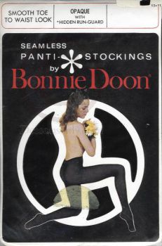 Retro Panty Hose Black Medium Bonnie Doon