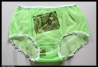 Sheer Vintage Style Green Nylon Panty Brief