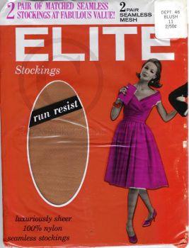 Elite alte US-Nylonstrümpfe RT 2 Paar Gr. 11