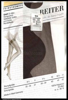 Feinstruempfe Reiter Glatt Vintage Nylons 9,5 XL