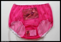 Sheer Vintage Style Fuchsia Nylon Panty Brief
