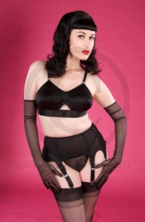 Black Sexy Garter Belt with 8 Metal Garters