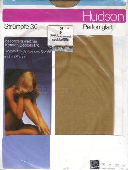Hudson Perlon Glatt Strümpfe Gr. 9
