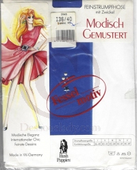 Strumpfhose modisch gemustert Blau Gr. 36-40