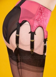 Satin Jacquard Style Pink Strapshalter mit 8 Haltern