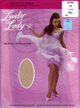 Alte US Nylon Strümpfe Lively Lady Gr. 10 Lang