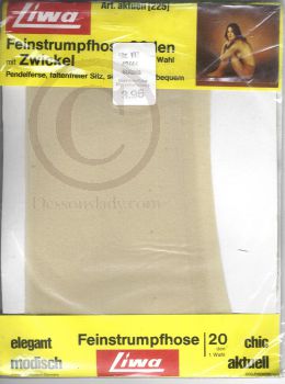 Liwa 225 alte braune Feinstrumpfhose Nylons 42-44