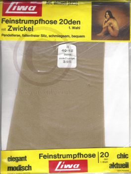 Liwa 225 alte Feinstrumpfhose Nylons Braun 20 den