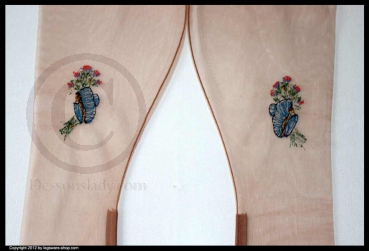 Nahtnylons Vintage Veitel handbemalt Blumenbukett 10