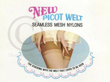 Picot Welt echte alte US-Nylons Gr.9