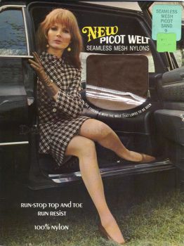 Picot Welt echte alte US-Nylons Gr.9