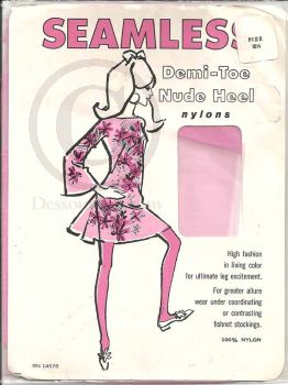 Seamless US Nylon Stockings RT Pink 10,5