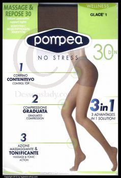 Pompea support Pantyhose Tights Nylons 30 Den