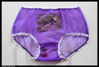 Sheer Vintage Style Purple Rain Nylon Panty Brief