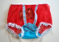 Reizvolles Pin Up Style Nylonhöschen Rot XL