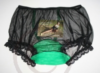 Nylon Höschen Schwarz Sexy Vintage Style Large