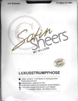 Satin Sheers Black Nylon Pantyhose 15 Den Nylons