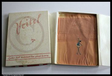 Veitel Ballerina Handbemalte Vintage Nahtnylonstrümpfe US 10,5 M