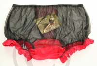 Pin-Up Style Sheer Black Nylon Panty Large