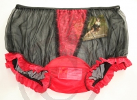 Pin-Up Style Sheer Black Nylon Panty Large