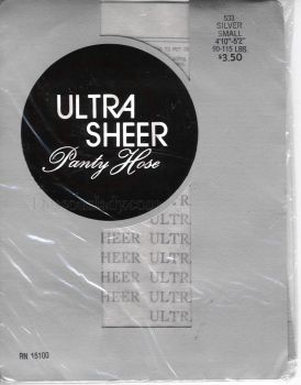 Ultra dünne US Vintage Nylonstrumpfhose Silbern