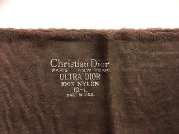 Dior Sandalfoot Vintage Nylonstrümpfe Cognac 90 cm US 10 L