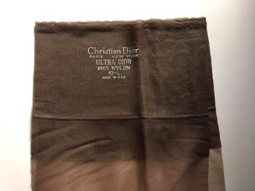 Dior Sandalfoot Vintage Nylonstrümpfe Cognac 90 cm US 10 L