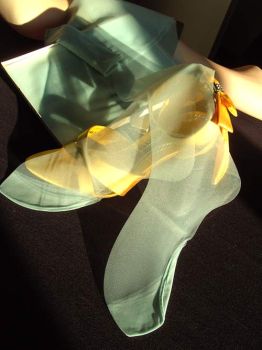 Famous Brand Vintage Nylonstrümpfe Blue Grass Grün Nylons