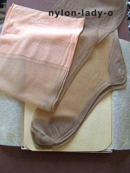 Veitel Pink/Braune Luxus Nahtnylonstrümpfe Groesse 9,5 L