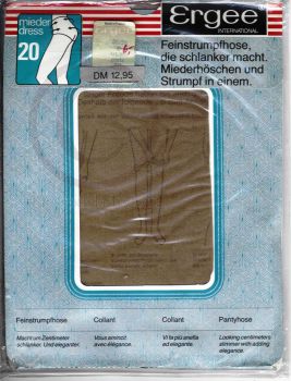 Vintage Nylon Pantyhose Tights Ergee Brown