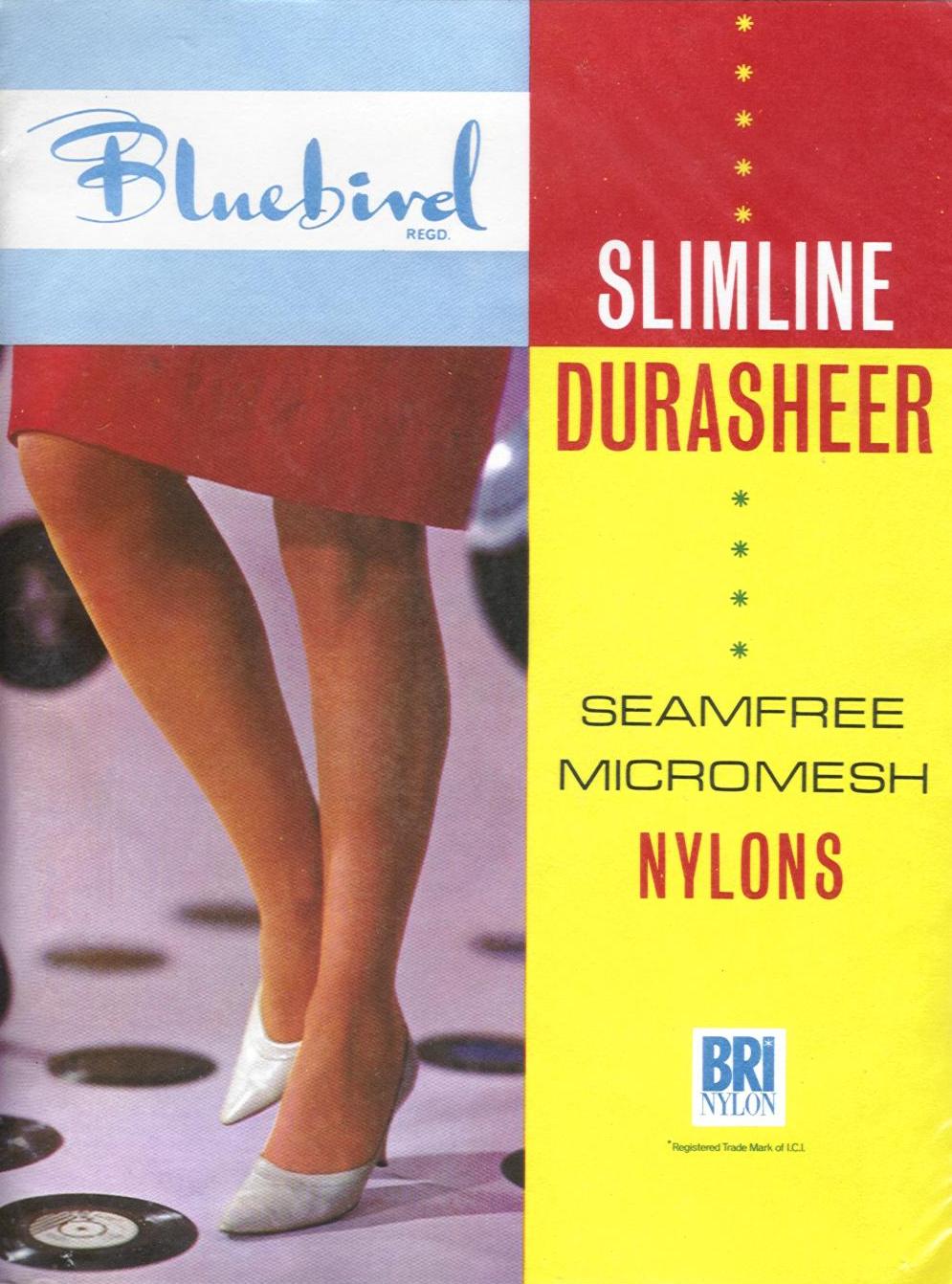 Bluebird Bermuda Size 9 1/2" to 10" Vintage RHT Nylon Stockings in two shades 