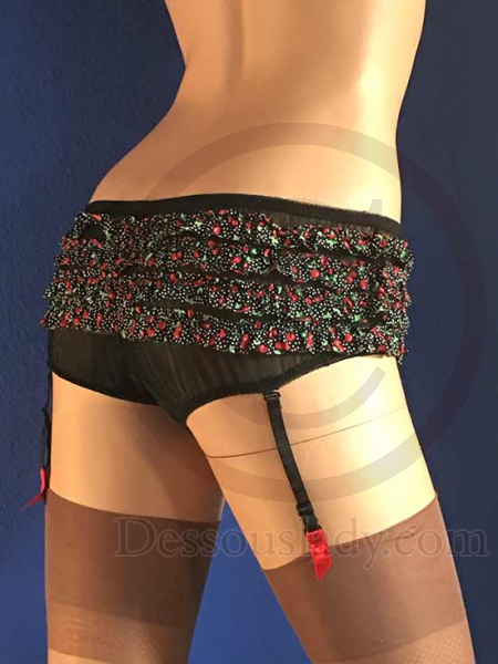 Süsses Höschen mit Kirschen Print und 4 Strapsen