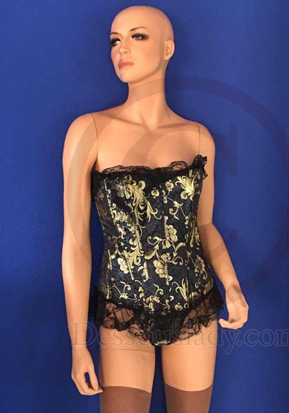 Vollbrust Korsett Corsage Satin mit String