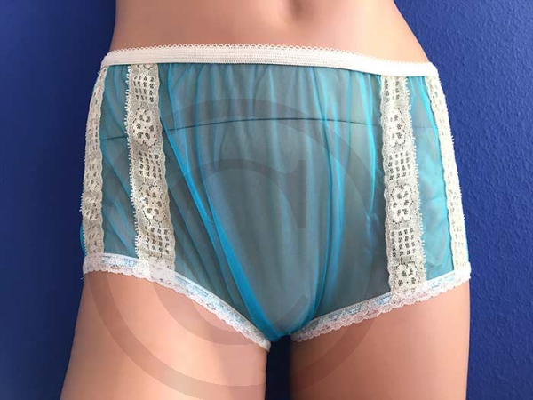 50/60er Nylon PIN UP Höschen 100% Nylon Blau