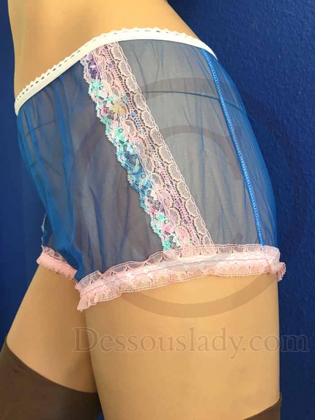50/60er Style Nylon PIN UP Höschen Blau