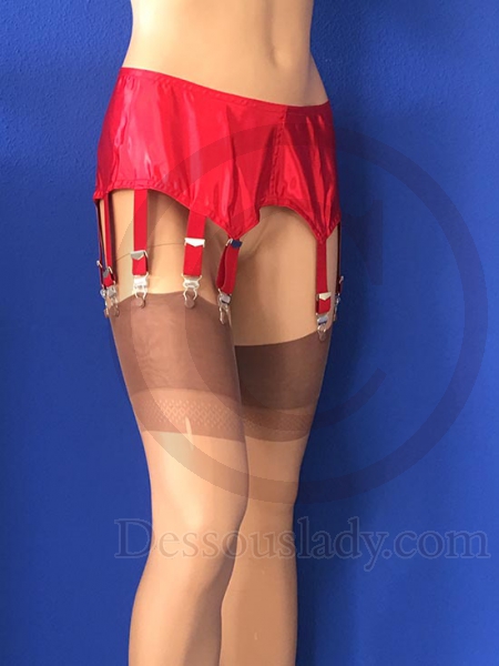 Strumpfhalter Satin rot mit 10 Strapshaltern
