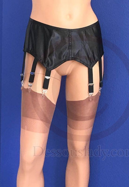 Suspender Belt Satin Non-stretch with 10 metal garters