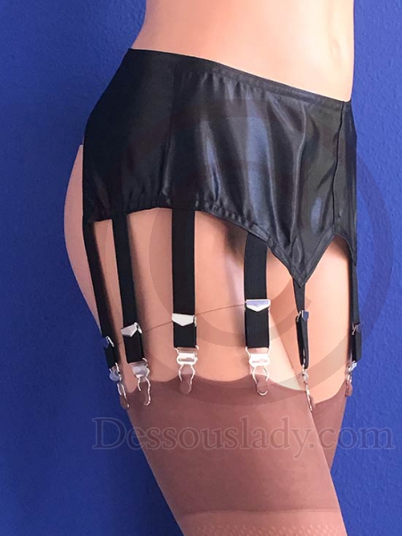 Suspender Belt Satin Non-stretch with 10 metal garters