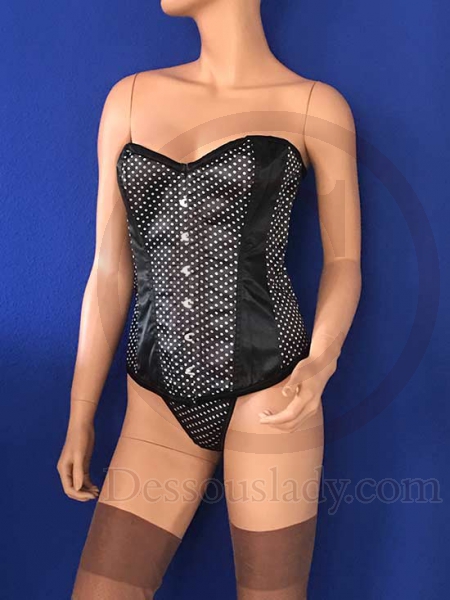 Schwarze Corsage mit weißen Punkten Large