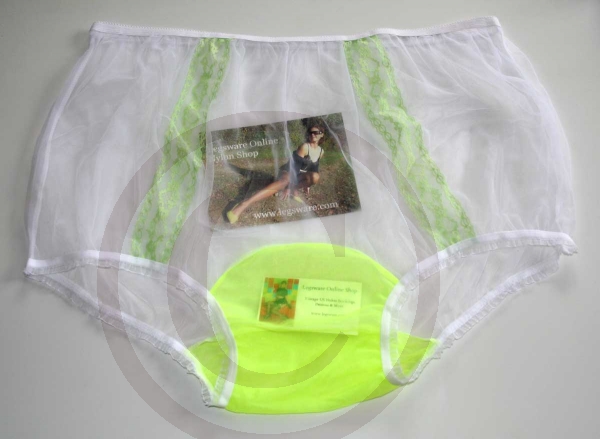Retro Rockabilly Style White Nylon Panty 3XL