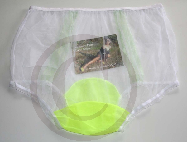 Retro Rockabilly Style White Nylon Panty 3XL