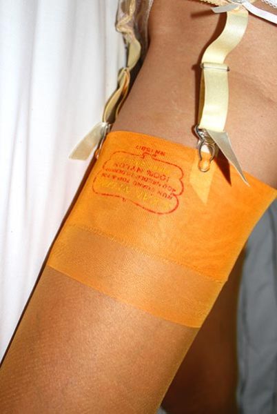 Ideal Vintage Nylonstrümpfe Nylons Orange US 11 Lang