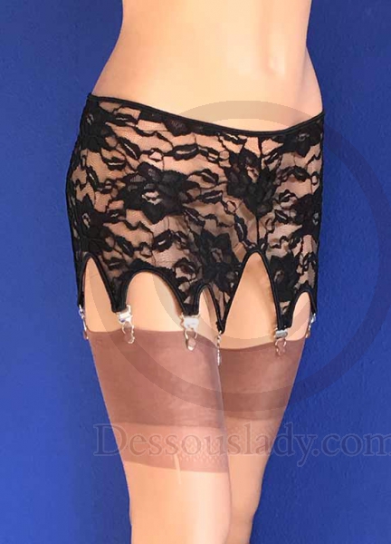 Sexy schwarzer Blumendesign Strapshalter mit 8 Haltern