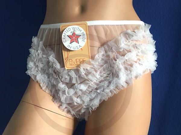 White Ruffled CanCan Hot Pants Medium